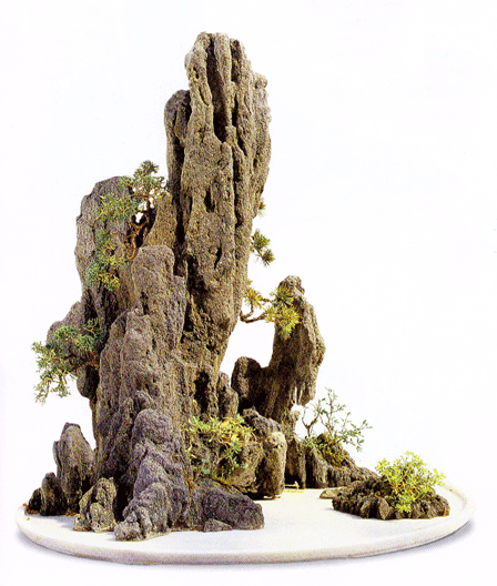 树石盆景构思设计图图片