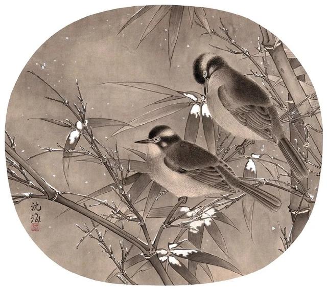 沈海工笔画作品