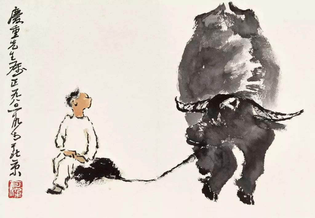 写意国画中的牧牛图