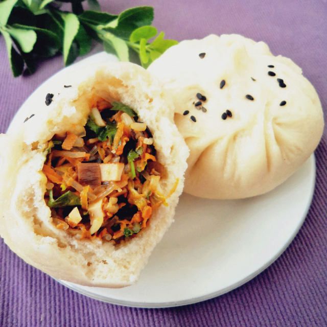 素馅蒸包的做法