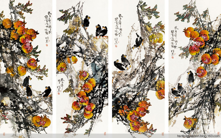 任恒泉教授的花鸟画以气取胜,也以精心的布局构图,用墨追求鲜活感取胜