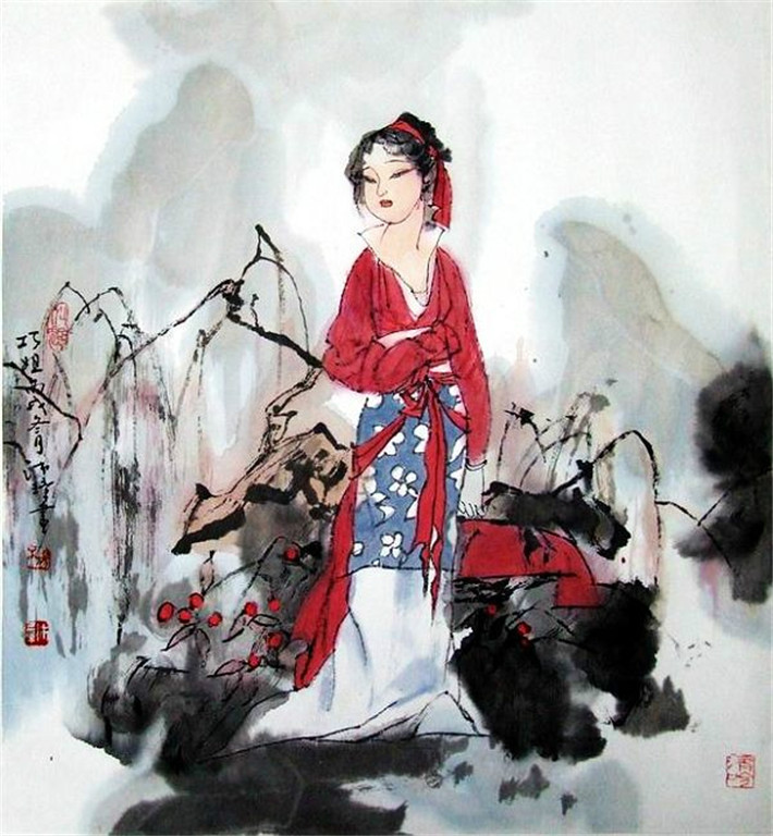 国画家杨沛璋写意金陵12钗