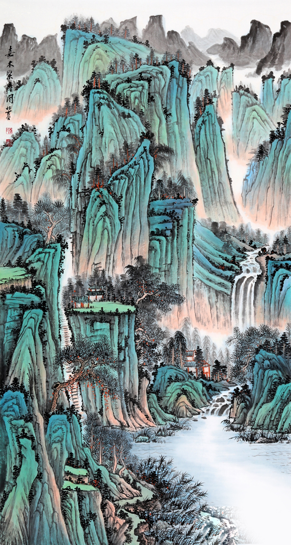 李林宏画家笔耕不辍醮墨挥毫写奇峰