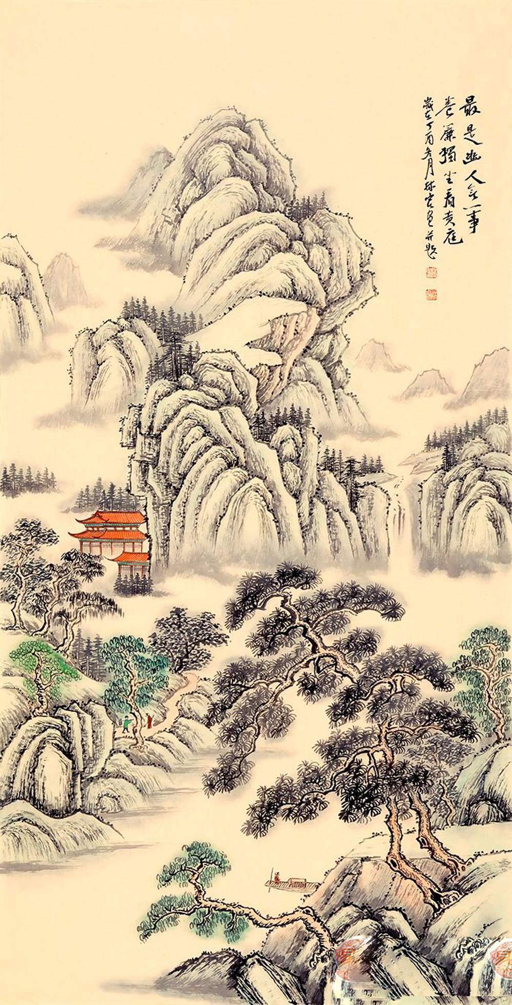 李林宏画家笔耕不辍醮墨挥毫写奇峰