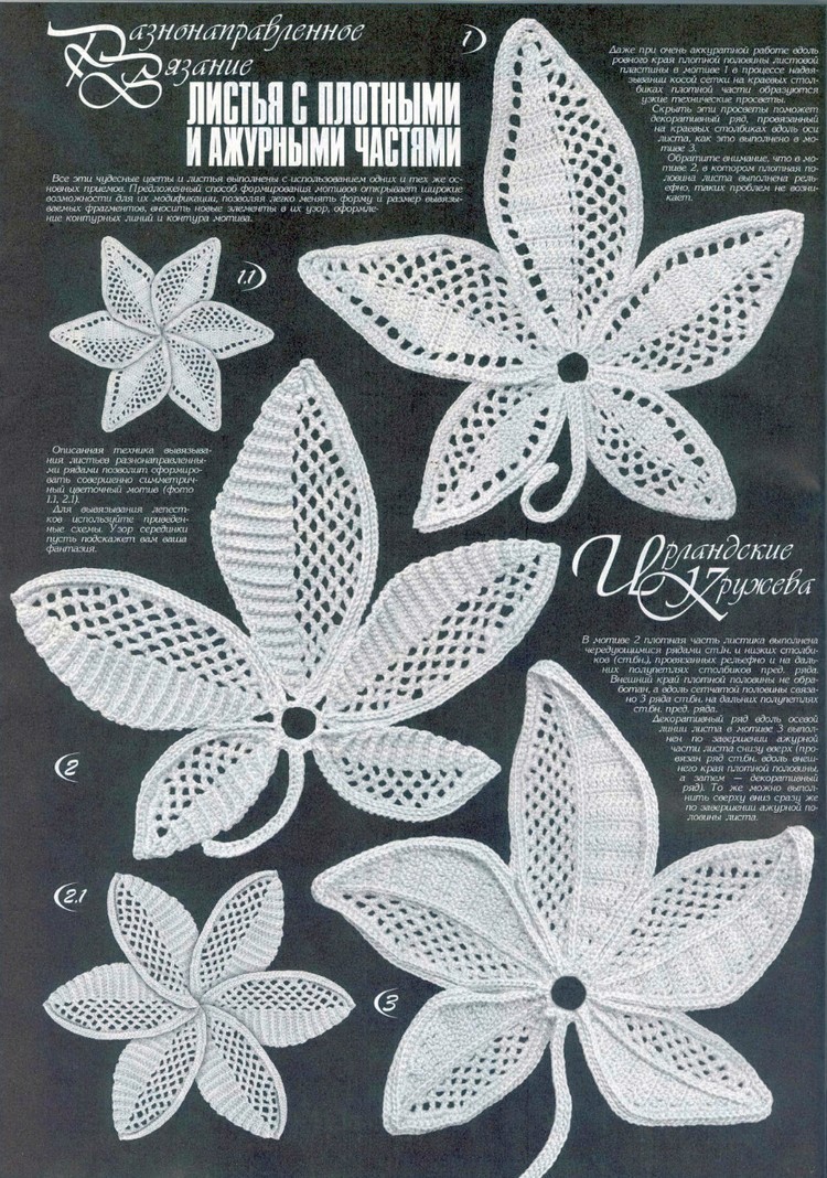 duplet №182-183 2016----爱尔兰钩针模式及小花卉图解