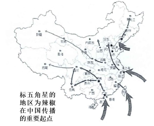 辣椒传入中国的路径共有四条:一是由葡萄牙人传入浙江;二是由葡萄牙人