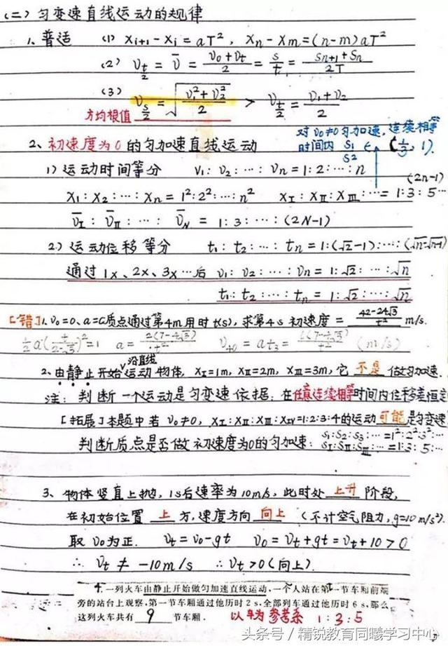 高中学霸物理笔记高中三年均适用