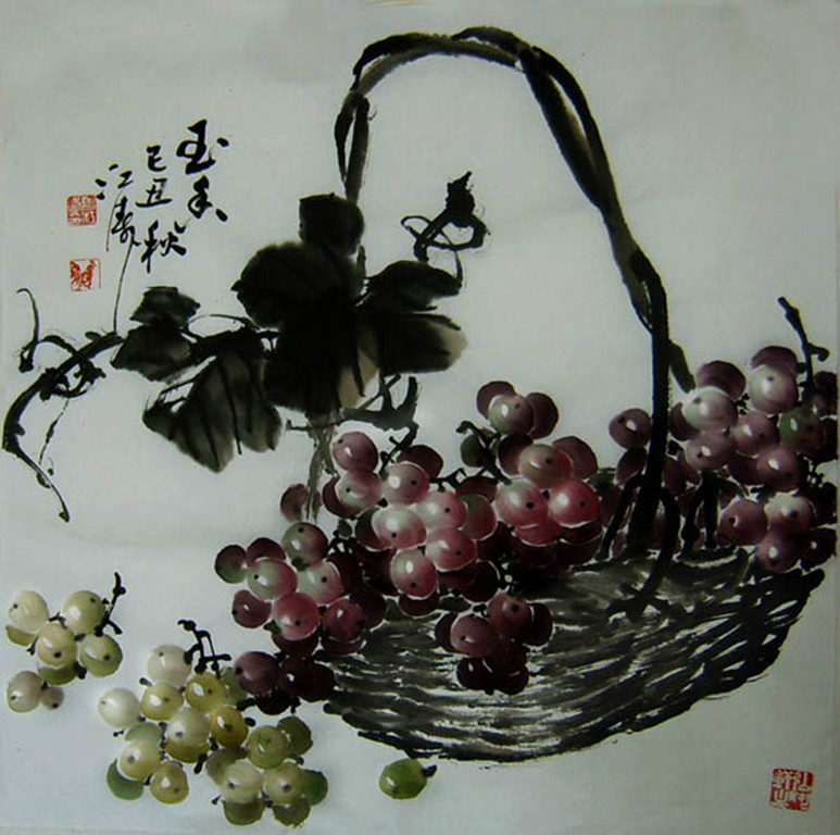 国画家曾江涛写意葡萄作品1