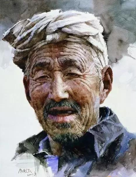 刘云生水彩触目人心的水彩肖像画