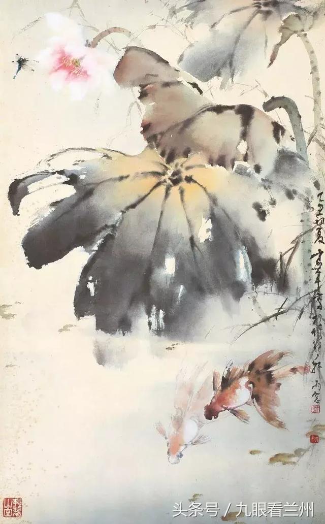 欧豪年笔下的荷花笔精墨妙赋彩淡雅构图清新生动传神