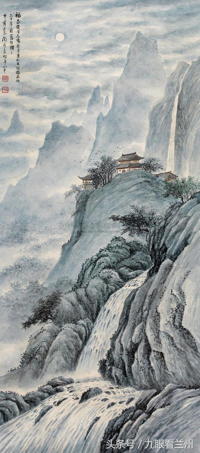 陶冷月山水画作品情致幽淡闲放意境空灵超逸大美