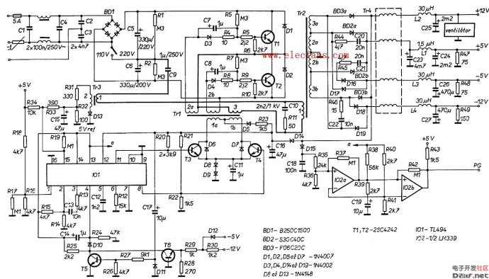 tl494芯片说明引脚图及其开关电源设计电路