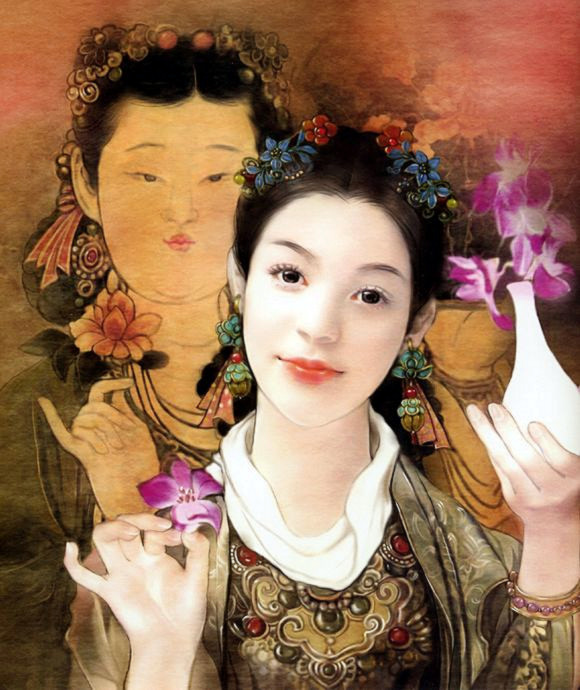 红颜如玉--- 德珍彩绘经典美女画