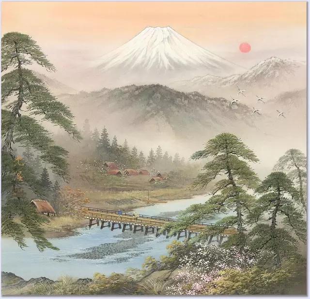 日本山水画图片大全图片