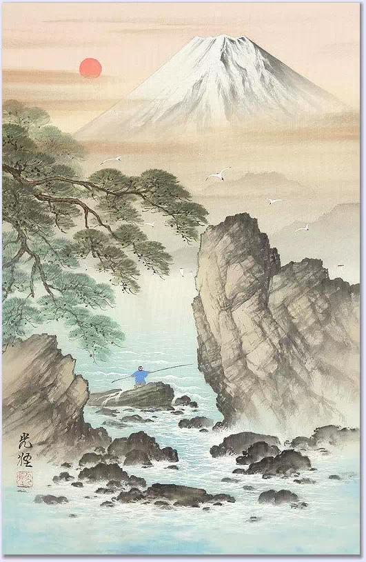 日本山水画图片大全图片