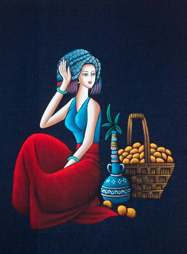 云南女人是如此的美云南重彩画