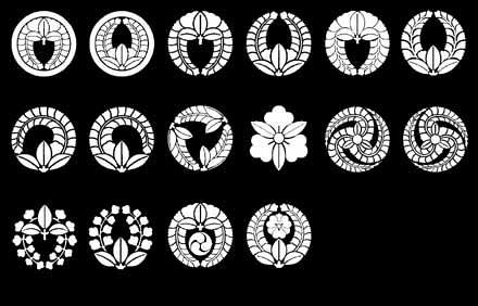 藤纹2藤纹1巴纹柏纹竹,竹雀纹橘纹鹤纹稻纹丁子纹目结纹2目结纹1伊达