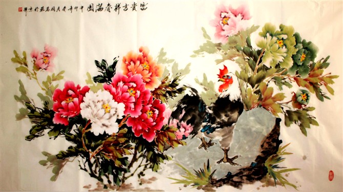 刘福泉的国画写意牡丹图片