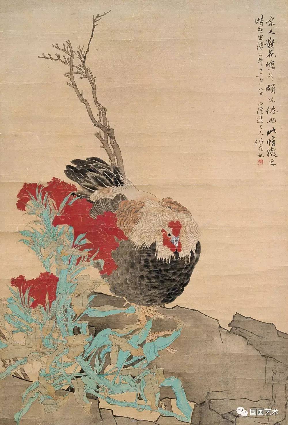名家画鸡任伯年画鸡作品欣赏上