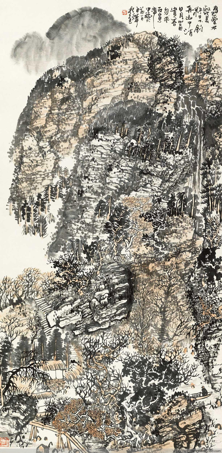 漆伯麟山水作品欣赏