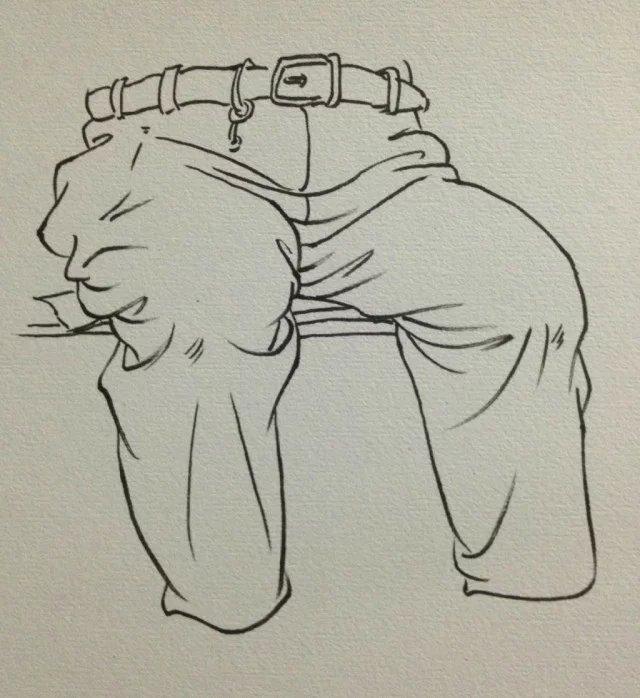 速写衣服裤子衣褶画法教程