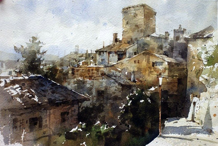 台湾画家简忠威的建筑风景水彩画欣赏(1)