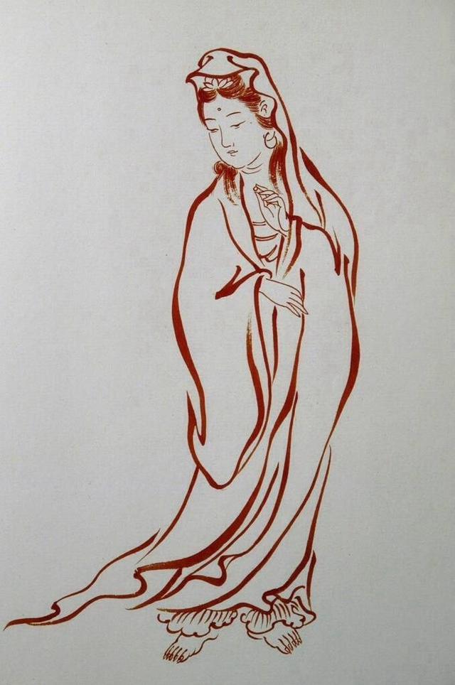 白描-"观世音菩萨……"丨弘一 绘