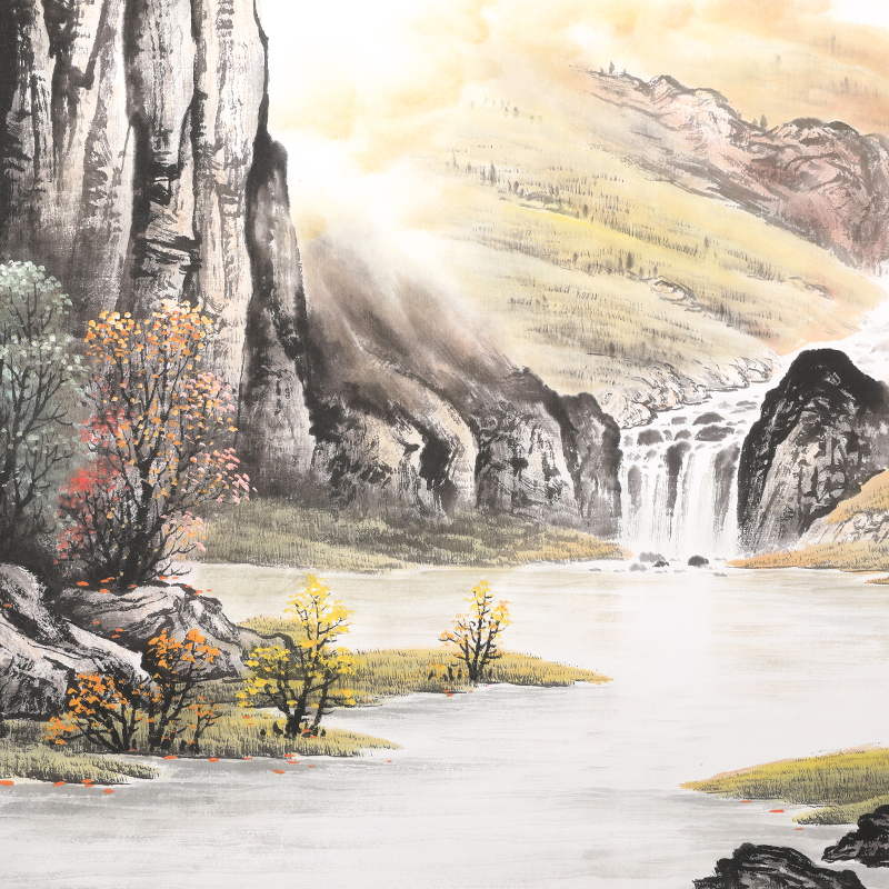 钟山石大师国画天下第一福地国画山水画欣赏