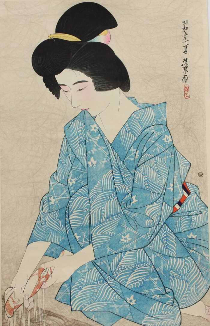 日本画家伊东深水いとうしんすい作品