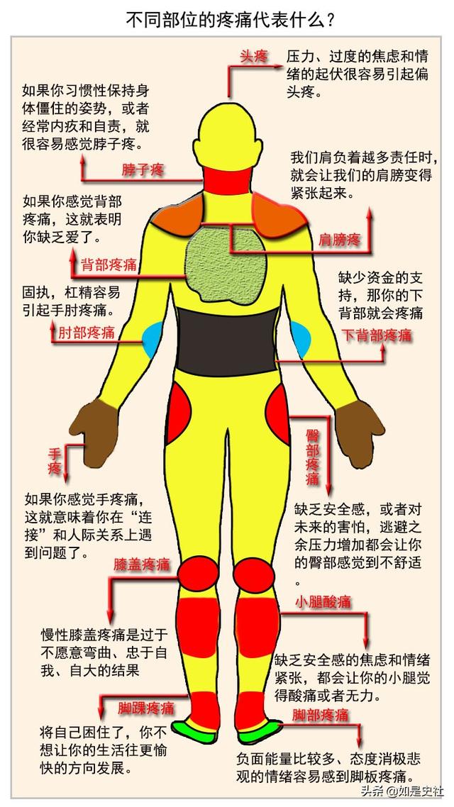 身體部位反應的卦象對應圖