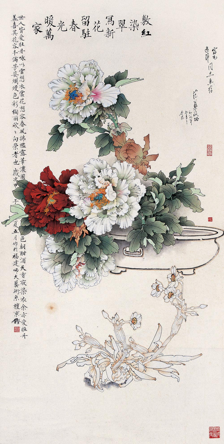 檀东铿工笔花鸟作品欣赏