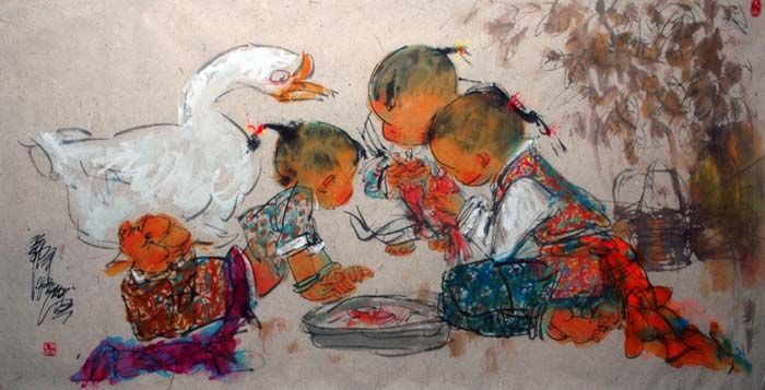 艺术家:陈奇[妙趣横生的国画童趣娃娃] - 石墨閣 - 石墨閣