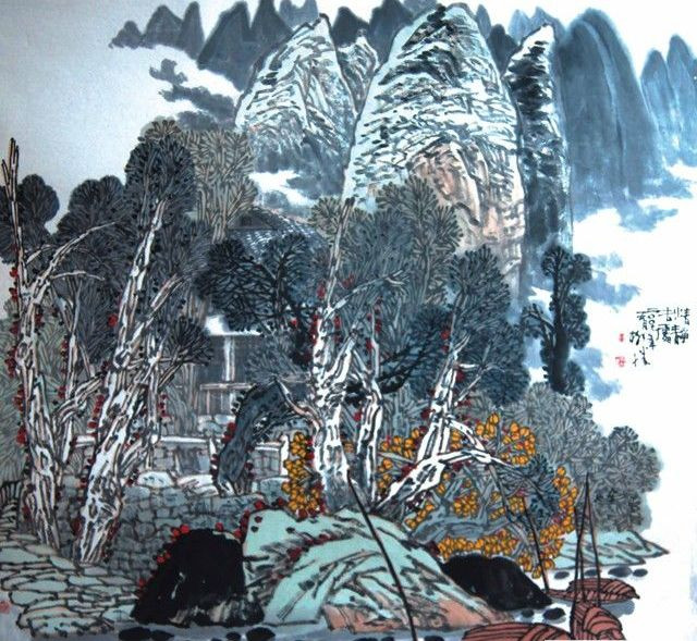 黄格胜是"漓江画派"的领军人物,他擅长中国画,特别是山水画,作品或