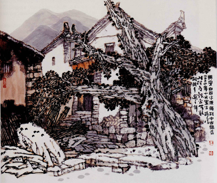 黄格胜是"漓江画派"的领军人物,他擅长中国画,特别是山水画,作品或