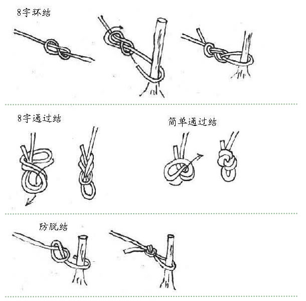 8字结的绑法图解图片