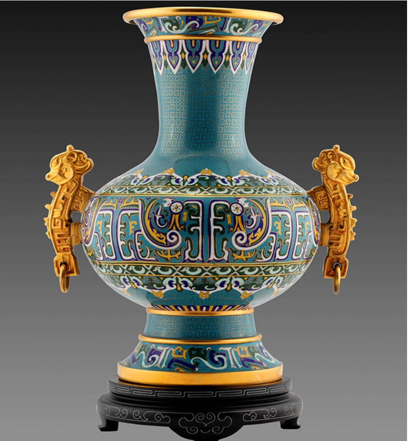 张同禄大师作品景泰蓝夔纹尊赏瓶收藏品摆件