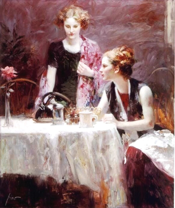 意大利画家皮诺德埃尼的油画人物作品欣赏