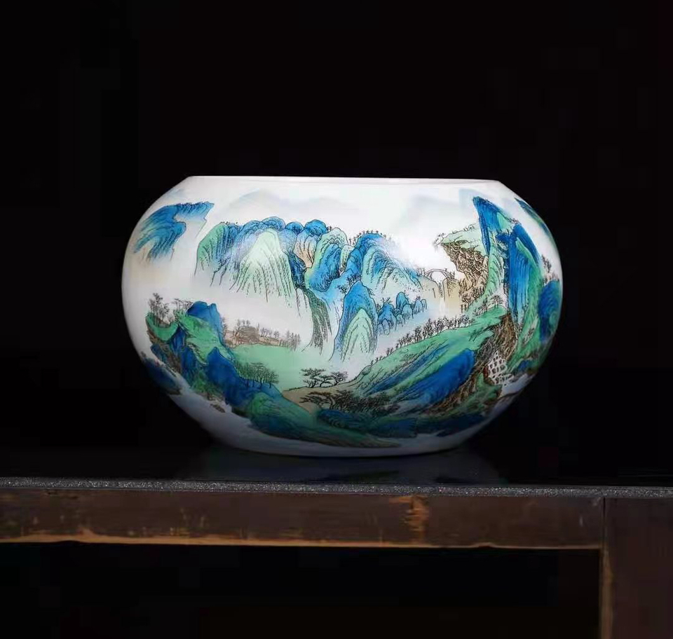 宁勤征大师江山锦绣盛世荷美宝尊缸瓷缸