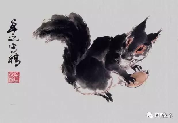 国画写意松鼠画法图文教程 动物画小写意作品欣赏,松鼠简笔画图解