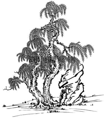 山水白描图案,山水线描图,山水画 - 好网角收藏夹