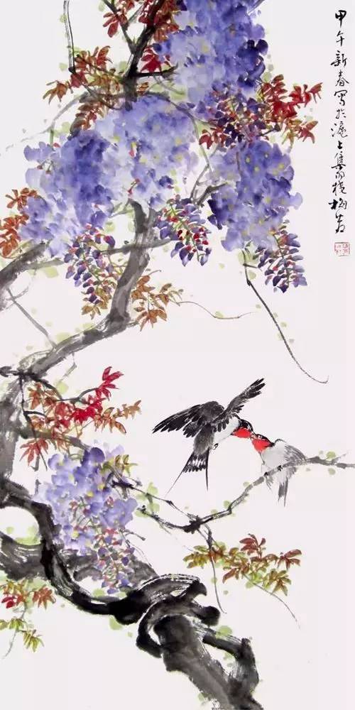 诗书音画梅若作品专辑紫藤花序同步赋咏一纸柔宣勾蝶梦千年飞燕舞云姿