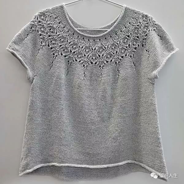 宛若爱情故事从上往下织育克圆肩套衫附图解
