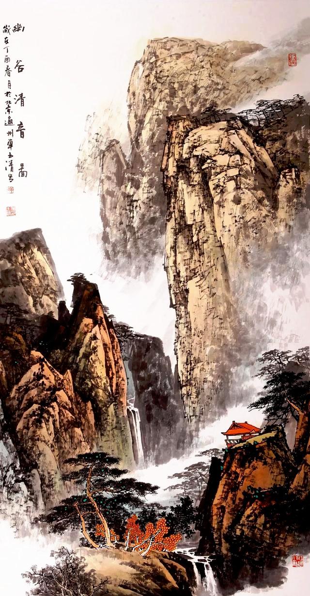 质朴厚重他的山水画作品有南方山水的灵动也有北方山水的风情