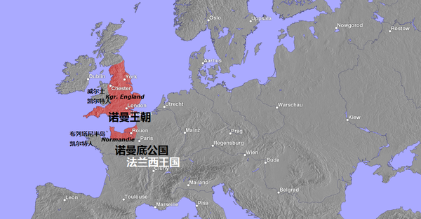 诺曼王朝名义上都是法兰克王国的属国(毕竟是公爵而已),布列塔尼和