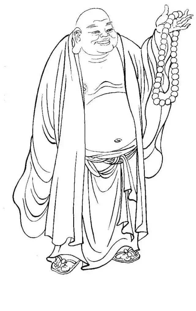 佛像在国画中很常见,但是画好的却是很少,今天分享经典佛像白描线稿47